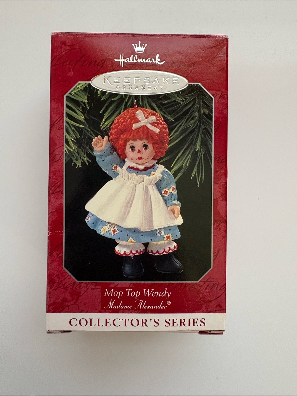 1996 Hallmark Keepsake Madame Alexander Mop Top Wendy Doll in Blue and White